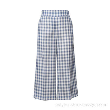 High Waist Casual Harem Pants Checks Trousers
